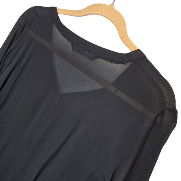 Zara Woman M Sheer Long Sleeve High Lo Tunic Black - Picture 10 of 15